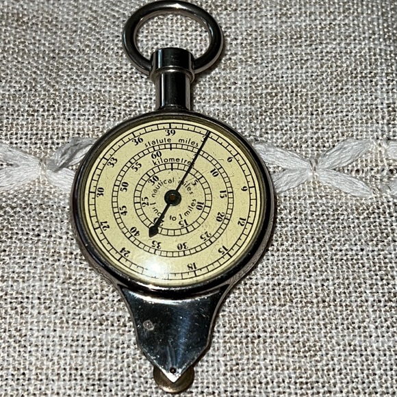 Vintage German Map Wheel, Leather Pouch, Nautical, Statute, Inch/Miles,Cent/Kilo - Picture 5 of 14